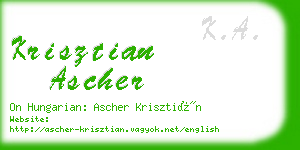 krisztian ascher business card